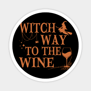 Witch Way To The Wine Funny Halloween Witch Wine Drinker Magnet